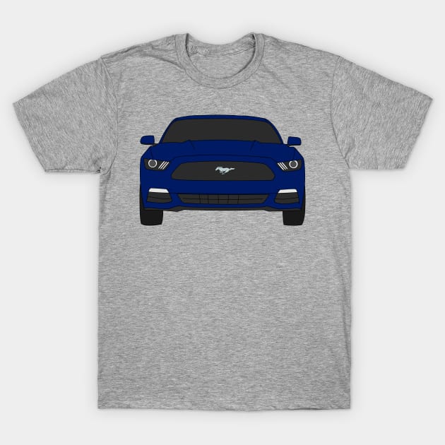 Ford Mustang Front End Deep Impact Blue T-Shirt by Jessimk